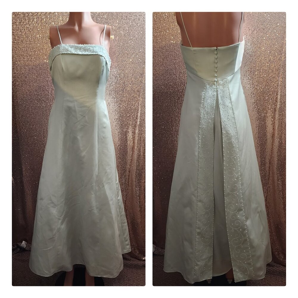 Beaded Mint Green Dress. Wedding. Prom. Homecoming. Bridesmaid.